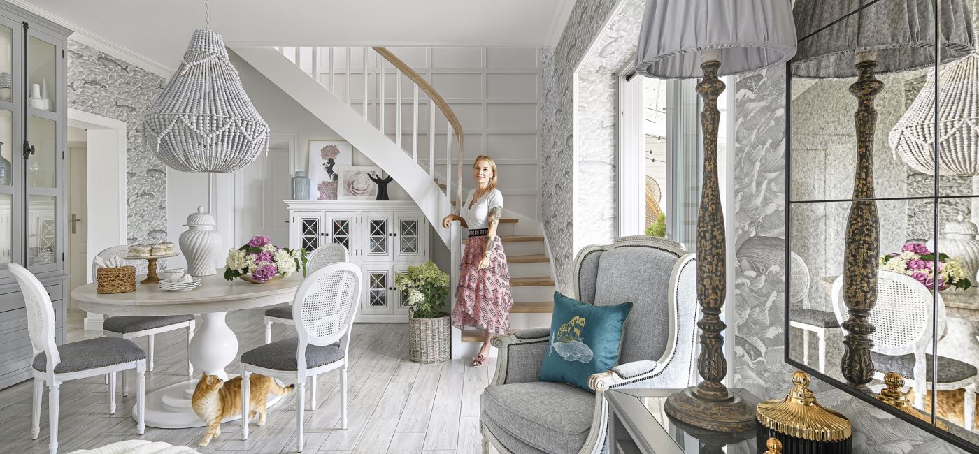 dom urządzony w stylu country glam