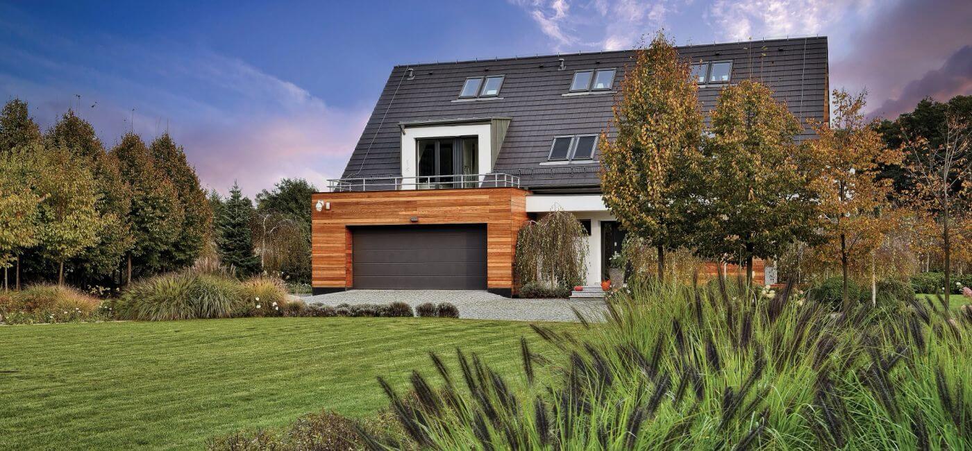 ogród z brzozowym zagajnikiem