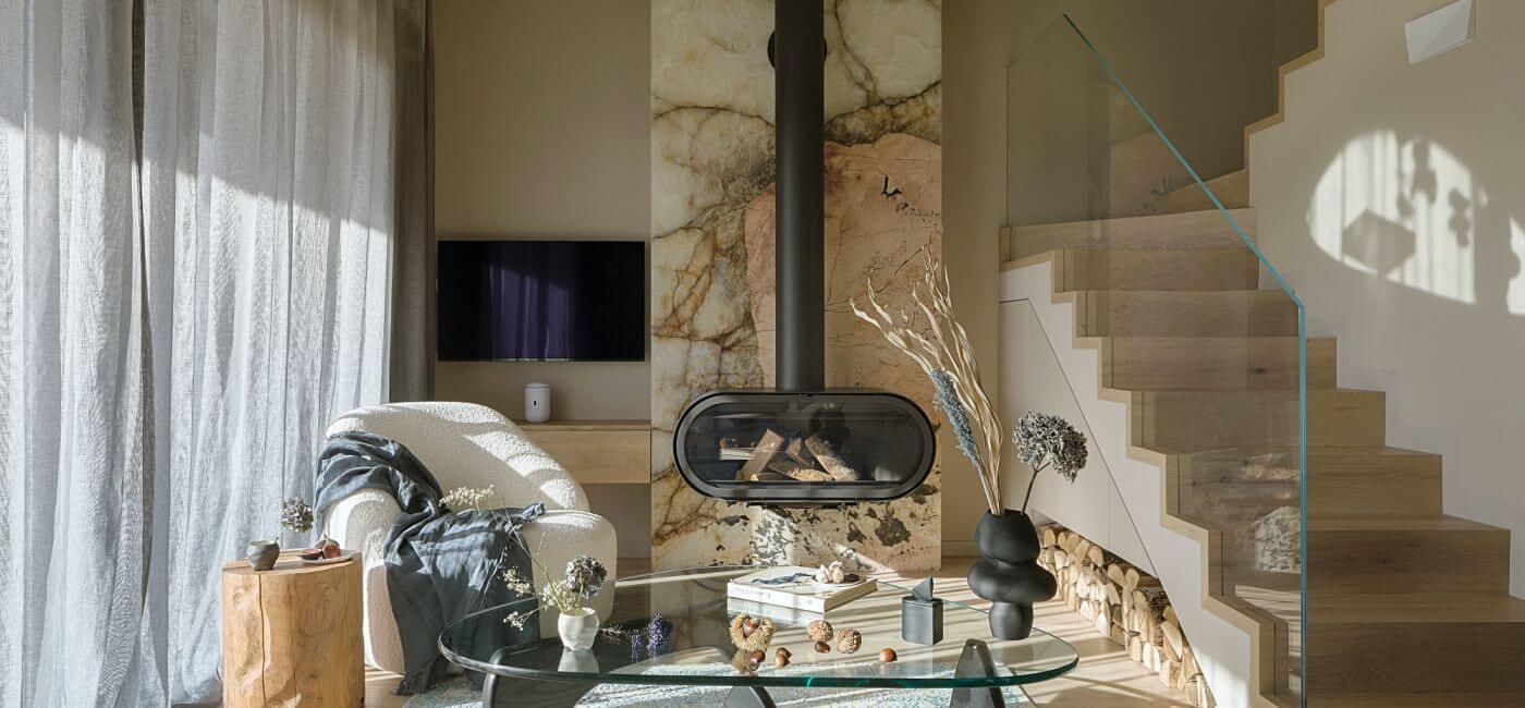 salon w kolorach piasku i morza