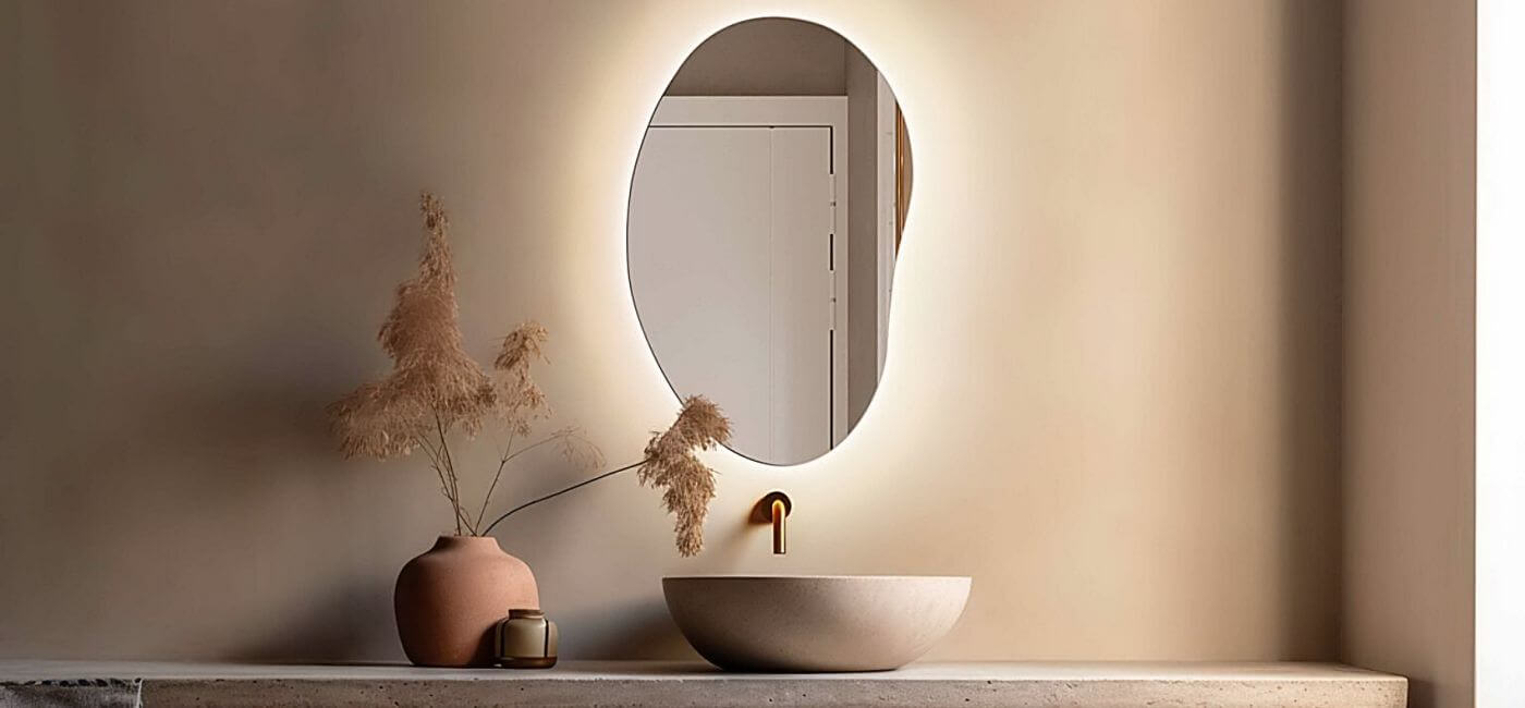 lustro w stylu japandi