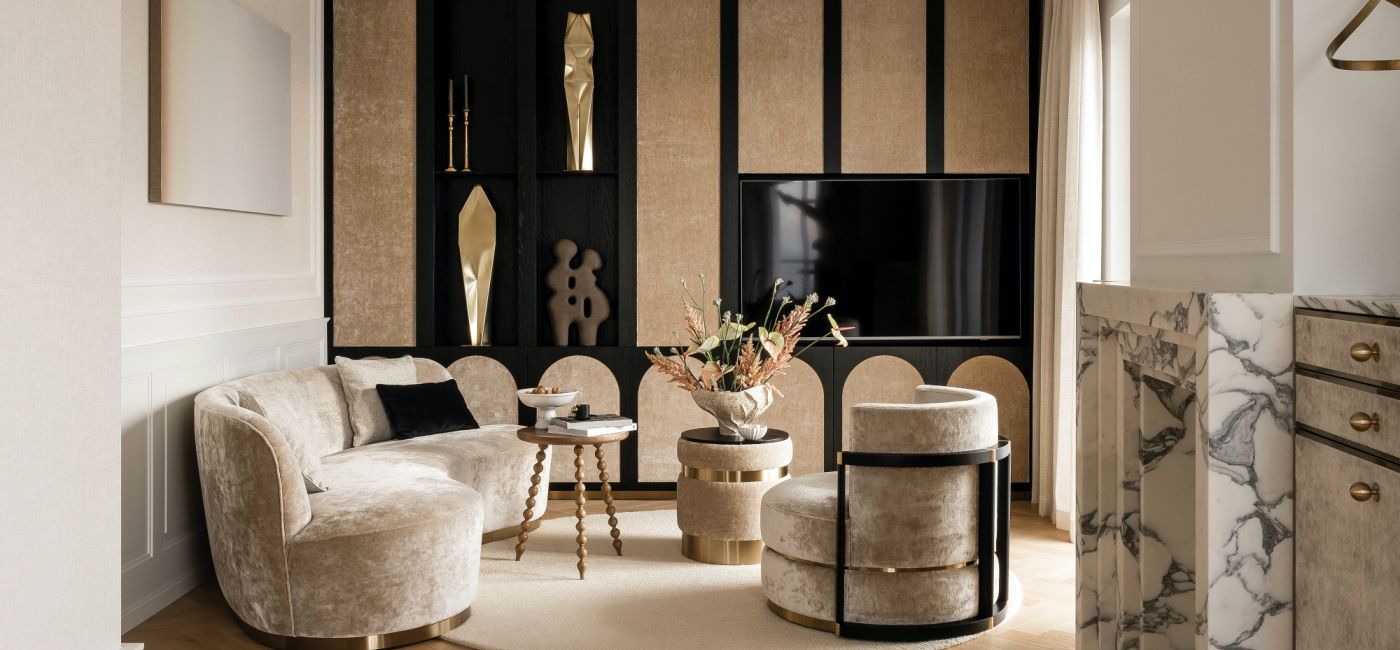 Elegancki i artystyczny apartament w drapaczu chmur