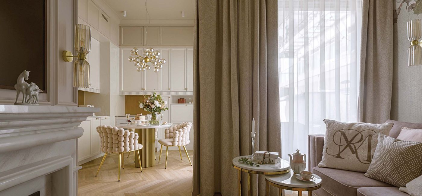 Kobieca kawalerka 27 m2 w stylu modern classic