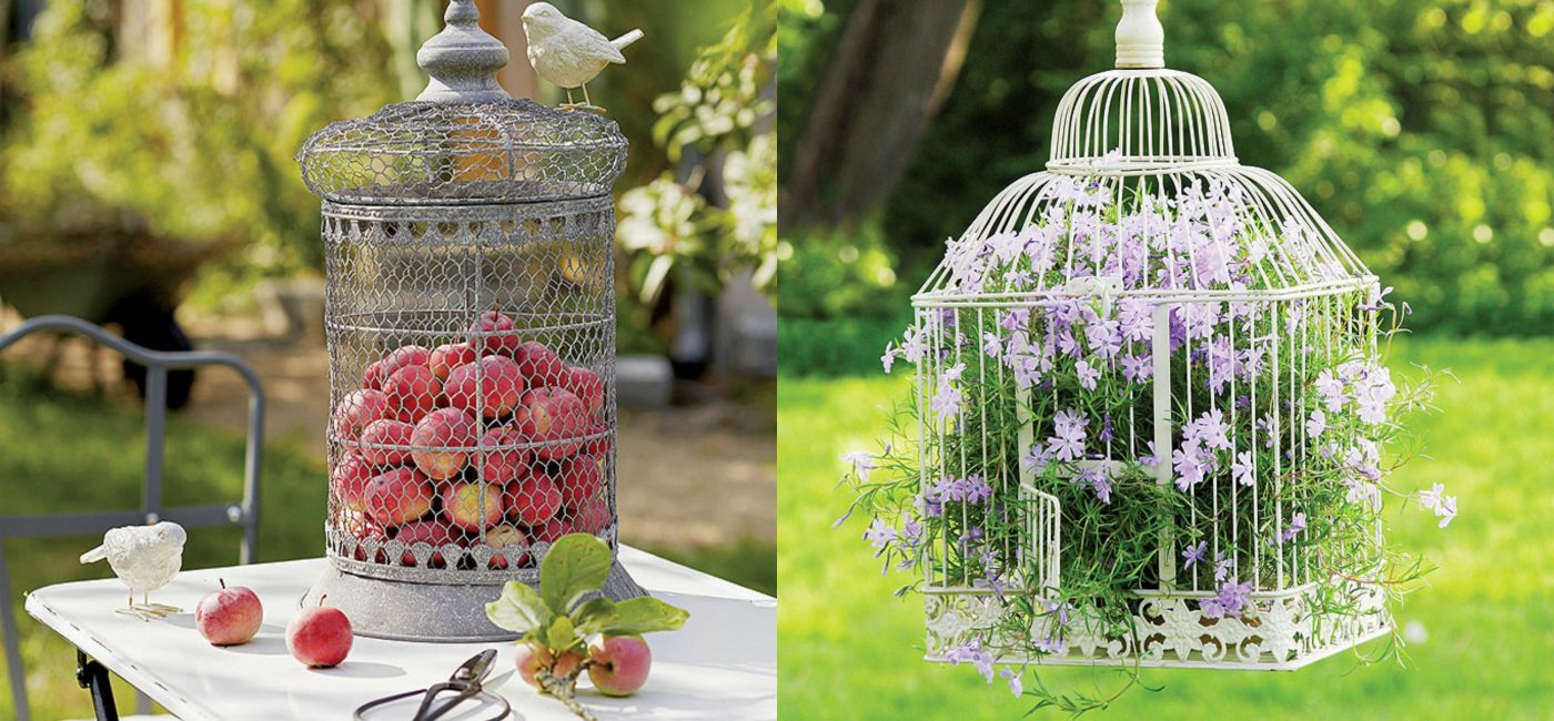 Dekoracyjną klatkę można zaaranżować na wiele sposobów - w zależności od stylu wnętrza, pory roku, okoliczności świątecznych.