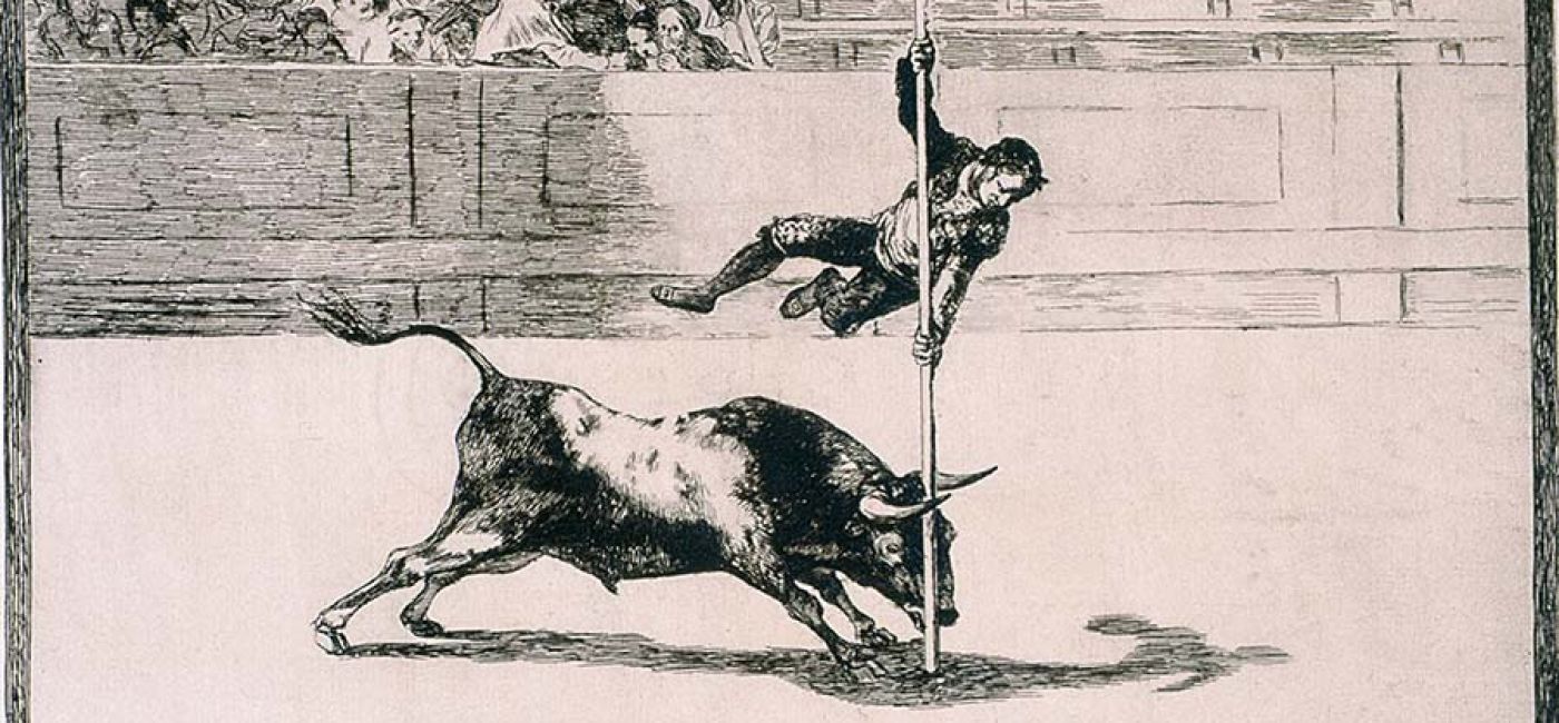 Francisco de Goya Zręczność i zuchwałość Juanito Apinani na arenie w Madrycie , lata 1814-1816