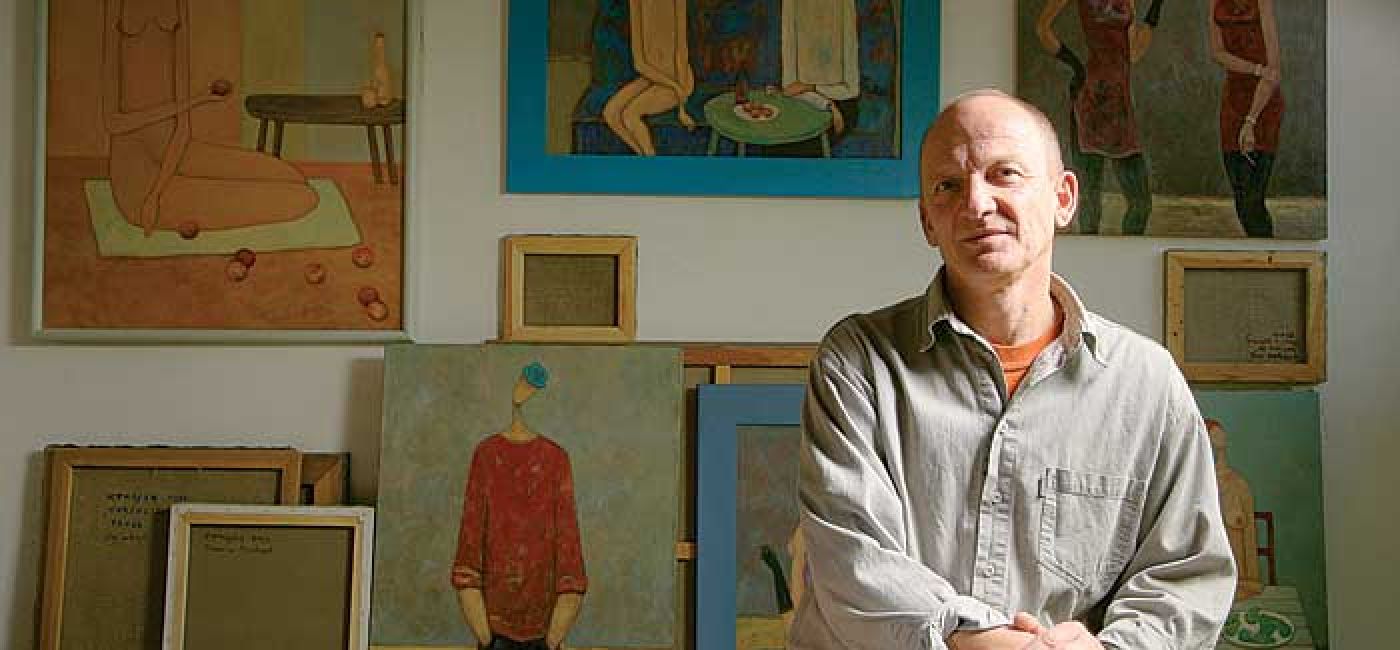 Henryk Trojan w pracowni. Z muzą pod jednym dachem