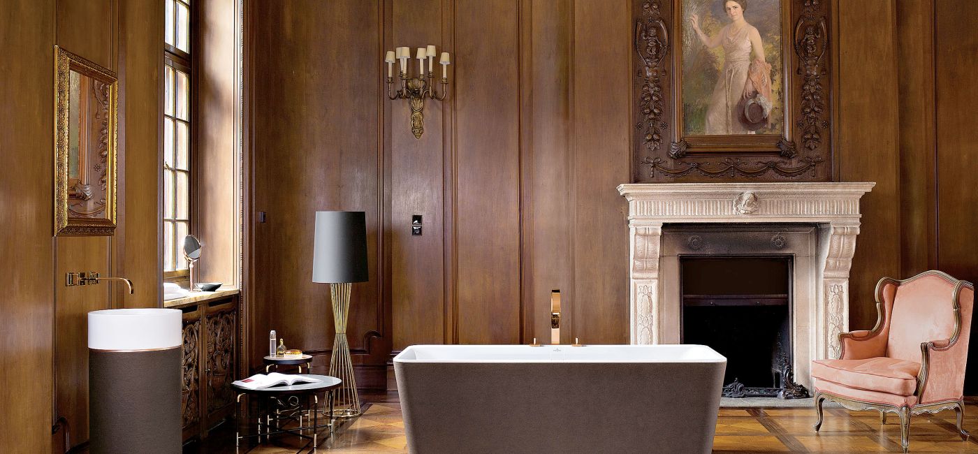 Brylanty i miedź w łazience