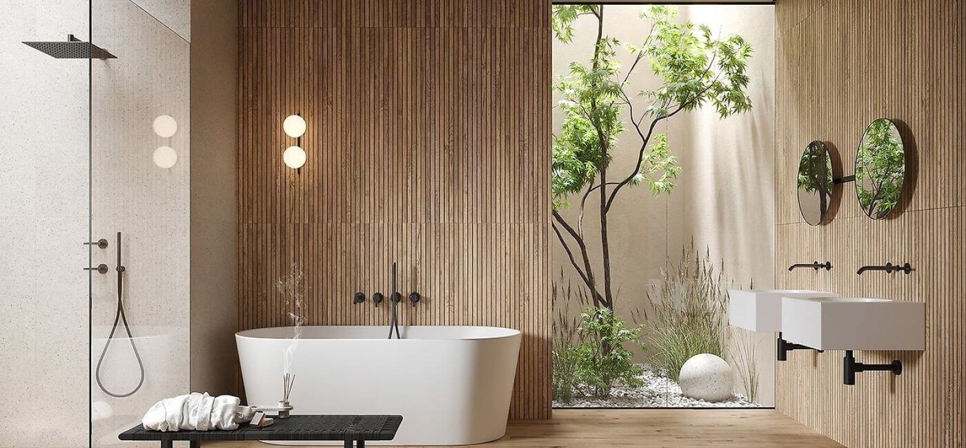 łazienka w stylu modern organic