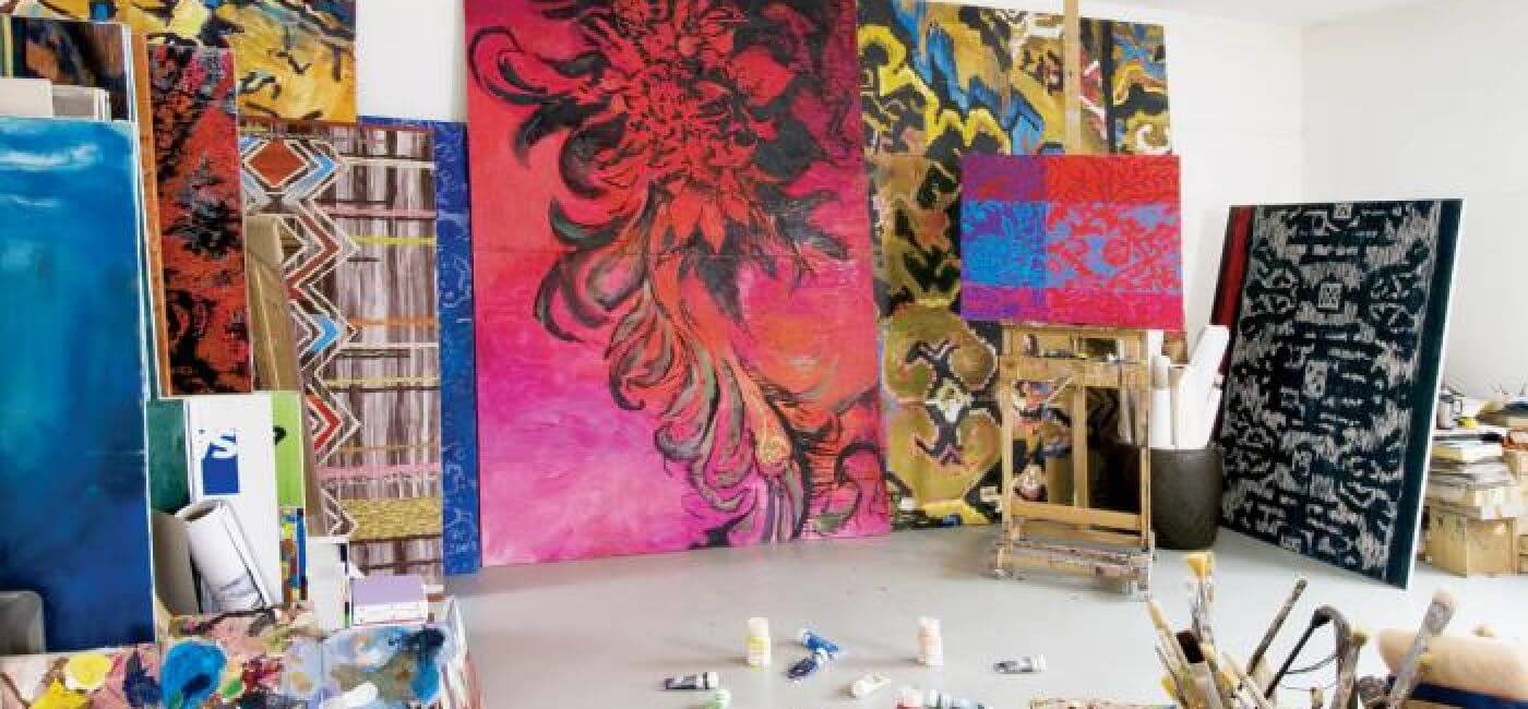 Olga Wolniak- atelier artysty. Malowane kobierce Olgi Wolniak