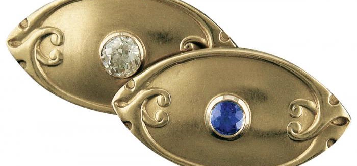 Secesyjne z szafirem i diamentem, ok. 1900 r., Tiffany Company, WWW.JEWELRYEXPERT.COM