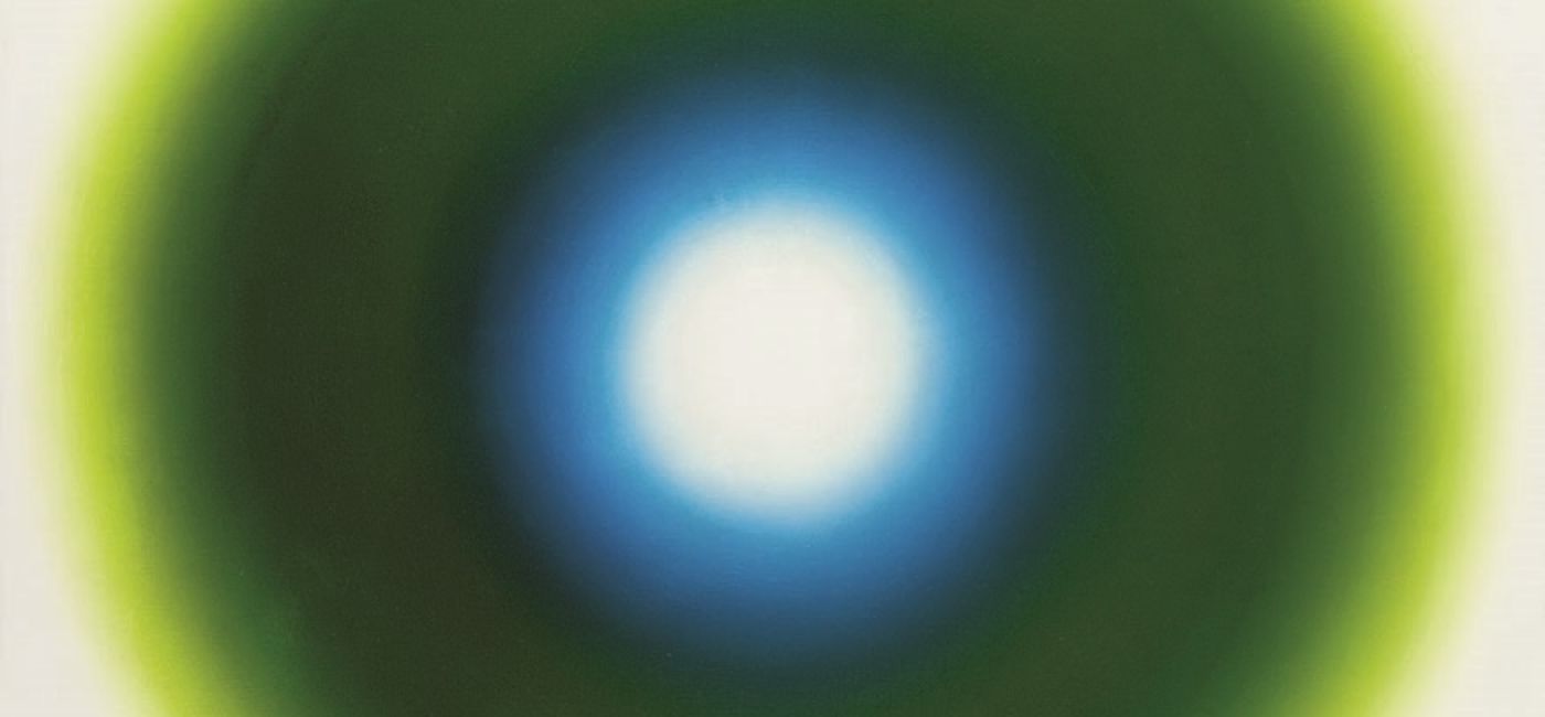 E 6 , olej na płótnie, 1965 r. Wojciech Fangor – sztuka optyczna