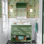 zielona łazienka w stylu romantycznym