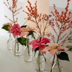 różowe gwiazdy betlejemskie dekoracje w wazonach