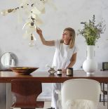 designerski żyrandol nad stół