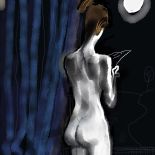 Józef Wilkoń, Akt osiemnasty, 2019, grafika na płótnie, 75 x 100 cm