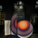 Parawan projektu Mood Works z pracą Bownika