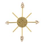 Rose of the Winds, pin Róża wiatrów ozdobiony kryształami Swarovskiego, 10 Decoart