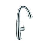 Bateria podświetla strumień, świeci nawet przez pół godziny po wyłączeniu wody. KWC ZOE, FRANKE.