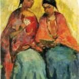 Aleksander Kobzdej Dwie Wietnamki , ok.1954 r., Desa Unicum.