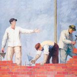 Aleksander Kobzdej Podaj cegłę , 1950 r., Muzeum Narodowe we Wrocławiu.