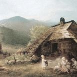 Aleksander Kotsis Dzieci przed chatą w górach , 1872 r.
