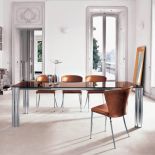 Arcanto z blatem z kryształu barwionego na brąz. EMMEI