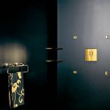 Armatura Gessi, seria Mimi Gold. Cena zestawu (półka narożna, uchwyt na ręczniki, deszczownica, dysze boczne,