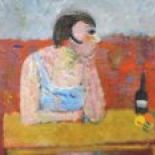 Artur Nacht-Samborski- Kobieta przy stole , ok.1934 r., Galeria Arsenał w Poznaniu