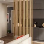 ażurowa ścianka działowa z lameli