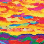 Beata maluje ostatnio też abstrakcje, ale jej obrazy nadal są bajecznie kolorowe.