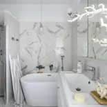 biała łazienka w stylu hampton