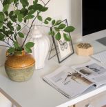 białe biurko przytulna aranżacja