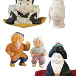 Bogini Ofuku-san, współczesna, Tańczący dziadek z babcią, współczesne, Kobieta z wyższych sfer, typowa japońska pamiątka,