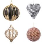 Zdobione kule i serce, Almi Decor. Najpiękniejsze bombki choinkowe - galeria 50 ozdób świątecznych