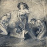 Bruno Schulz - Kobieta z pejczem i trzej nadzy mężczyźni, 1920 r.