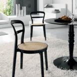 Bukowe, lakierowane krzesło w kolorze wenge z rattanowym siedziskiem. CALLIGARIS