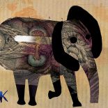 Cyrk - słoń , 2009 r. Kolaże z przeszłości Kai Renkas