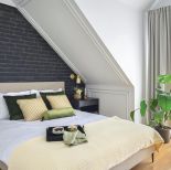 czarno-biała sypialnia