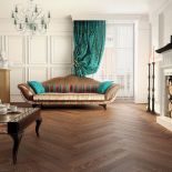 Dąb szczotkowany, pokryty matowym lakierem. Kosztuje 171 zł/m² netto. BARLINEK