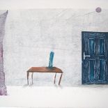 Dom nad jeziorem urządzony w stylu marynistycznym, w bielach i błękitach.