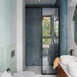 niebiesko zielona łazienka