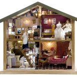 Domek krawcowej z przymierzalnią na piętrze.