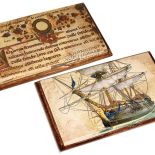 Drewniane wizytowniki zdobione decoupage, lekko patynowane, Hanna Użycka/Hanutka, www.artmaginarium.pl