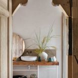 drewniany blat pod umywalkę