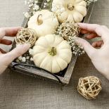 dekoracja z białej dyni DIY