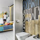 Efektownie wyglądające litery w łazience, które namalowała w dwie godziny.