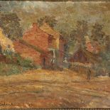 Efraim i Menasze Seidenbeutlowie Pejzaż za domami