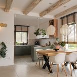 przytulna jadalnia w naturalnych kolorach