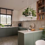 przytulna zielona kuchnia