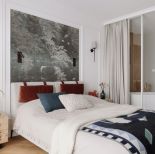 elegancka sypialnia z łazienką w mieszkaniu