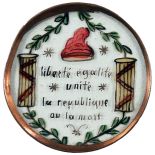 Emaliowany guzik z czasów rewolucji francuskiej, fot.